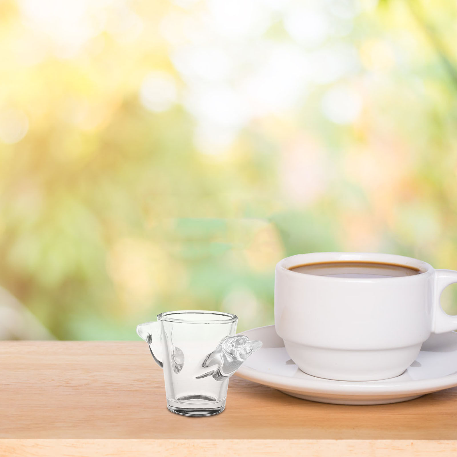 Coffee Tea Vodka - Gelas Shot Mini Transparan Desain Hewan