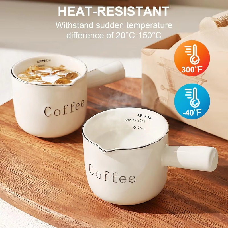 Coffee Tea Milk - Cangkir Kopi Keramik Mini dengan Pegangan,