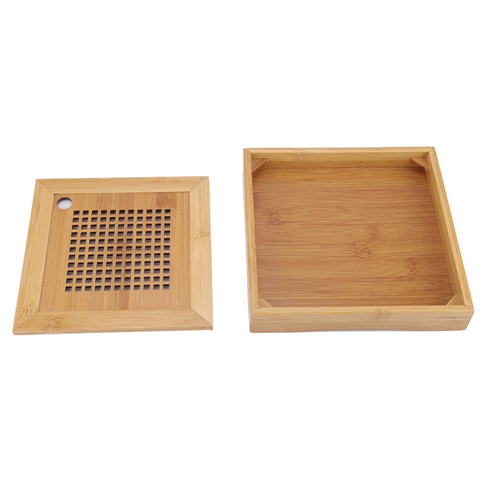 Bamboo Tea Tray - Nampan Teh Kongfu Desain Persegi Ukuran