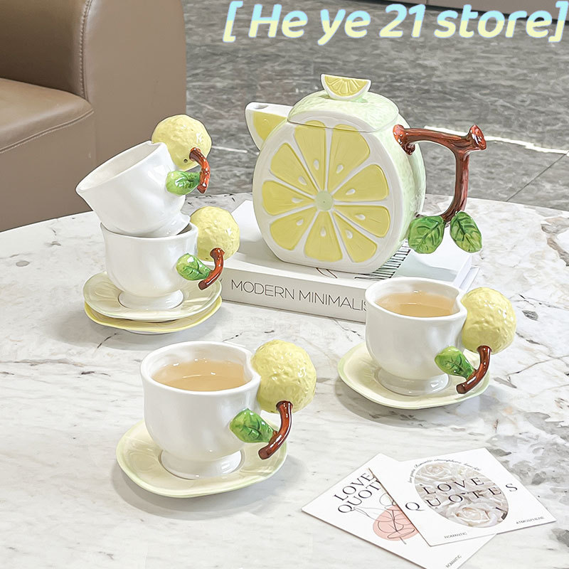 Lemon Tea Coffee - Set Cangkir Kopi dan Piring 3D