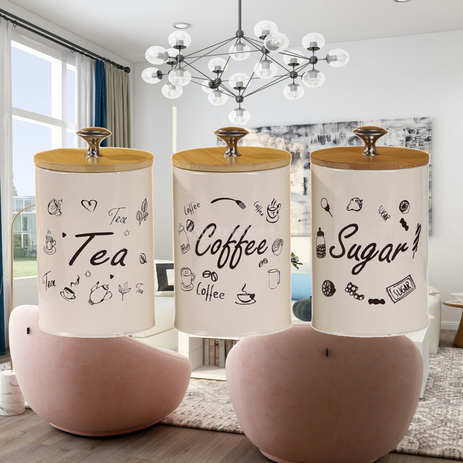 Set Stoples Kopi Teh Gula Gaya - Coffee Tea Sugar Canisters ulasan dan harga