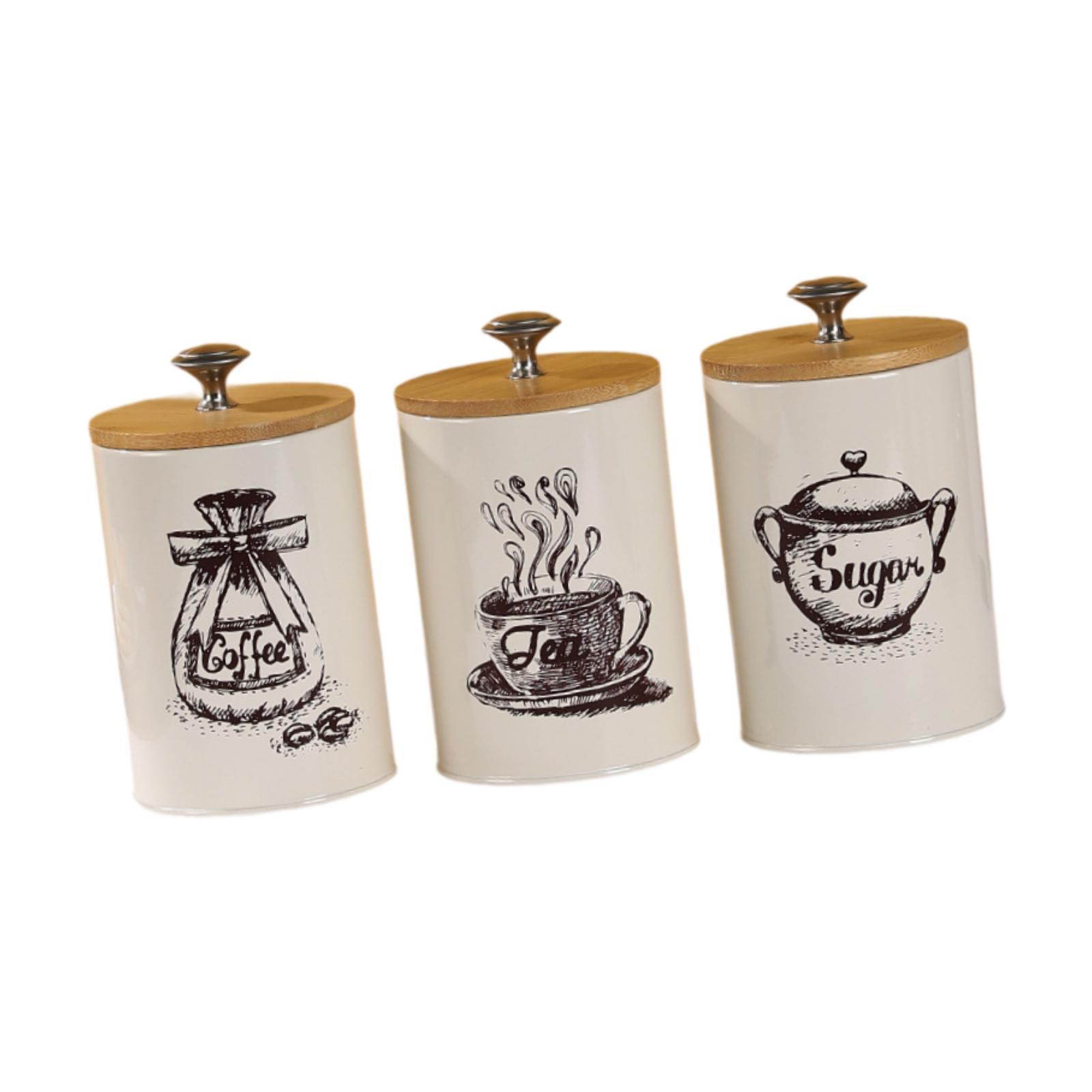 Set Stoples Kopi Teh Gula Gaya - Coffee Tea Sugar Canisters ulasan dan harga