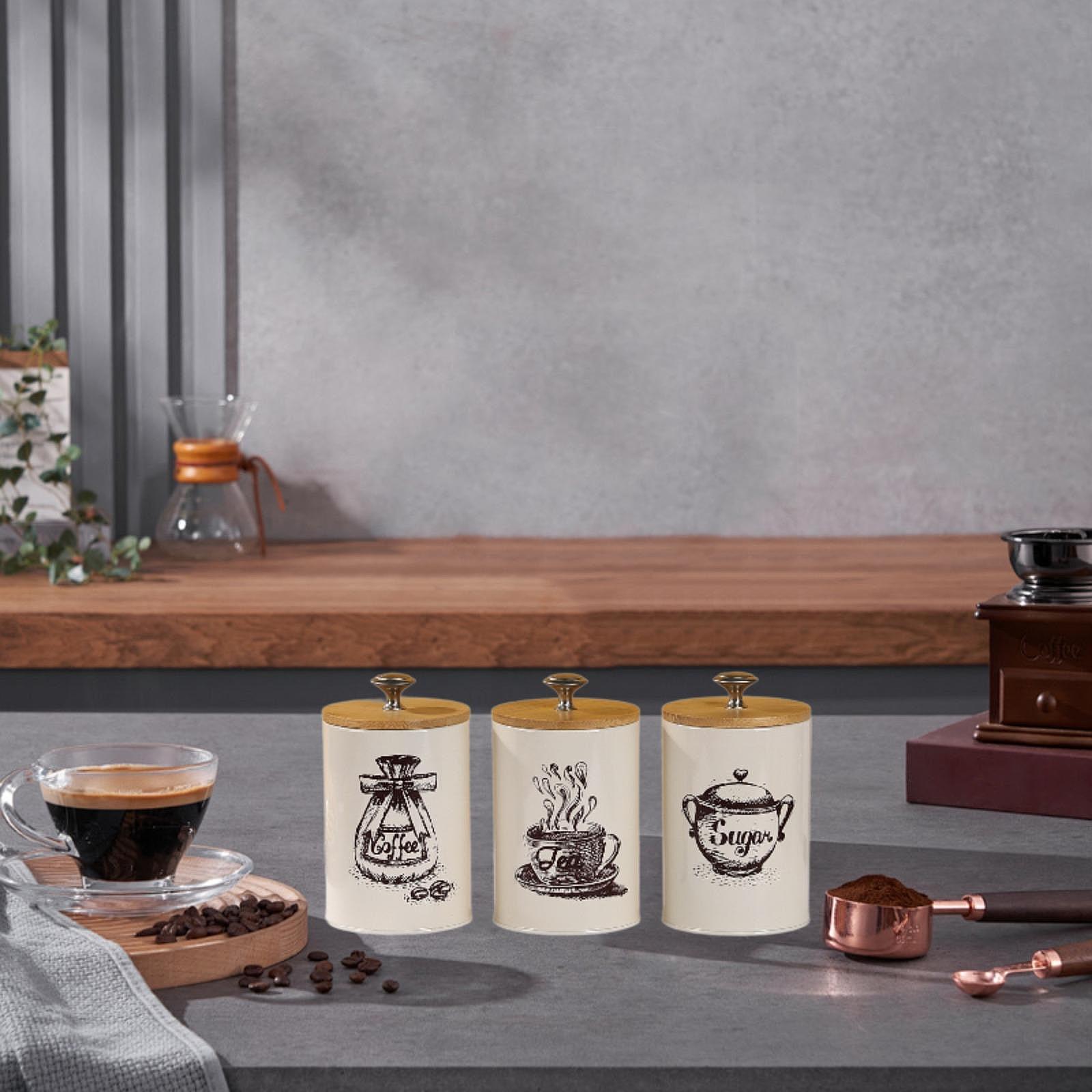 Set Stoples Kopi Teh Gula Gaya - Coffee Tea Sugar Canisters ulasan dan harga