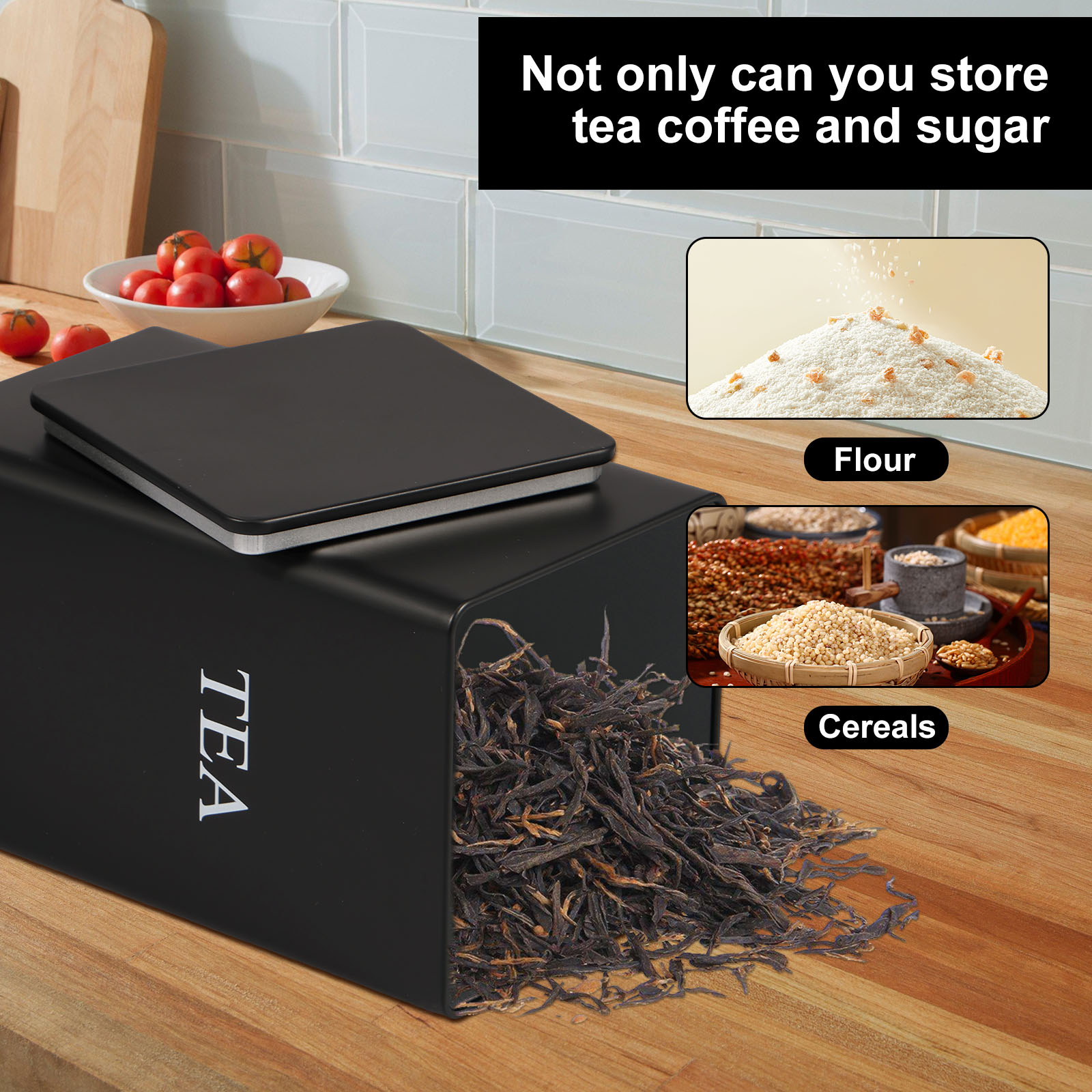 3 buah kaleng penyimpanan biji - Coffee Tea Sugar Canisters ulasan dan harga