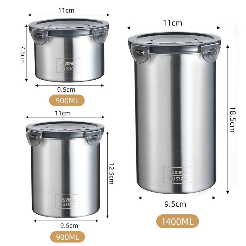 Wadah makanan Stainless Steel, - Coffee Tea And Sugar Canisters ulasan dan harga