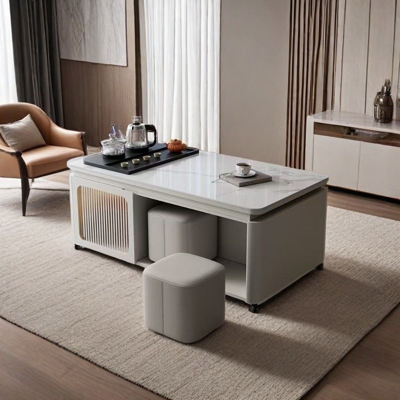 LH Modern Slate Meja Teh Kayu  - Coffee Tea Break ulasan dan harga