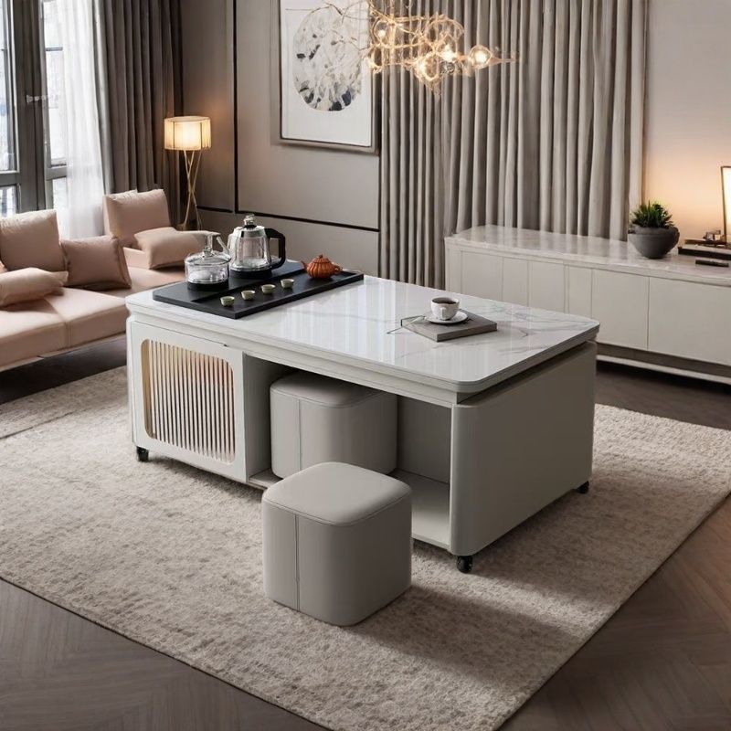 LH Modern Slate Meja Teh Kayu  - Coffee Tea Break ulasan dan harga