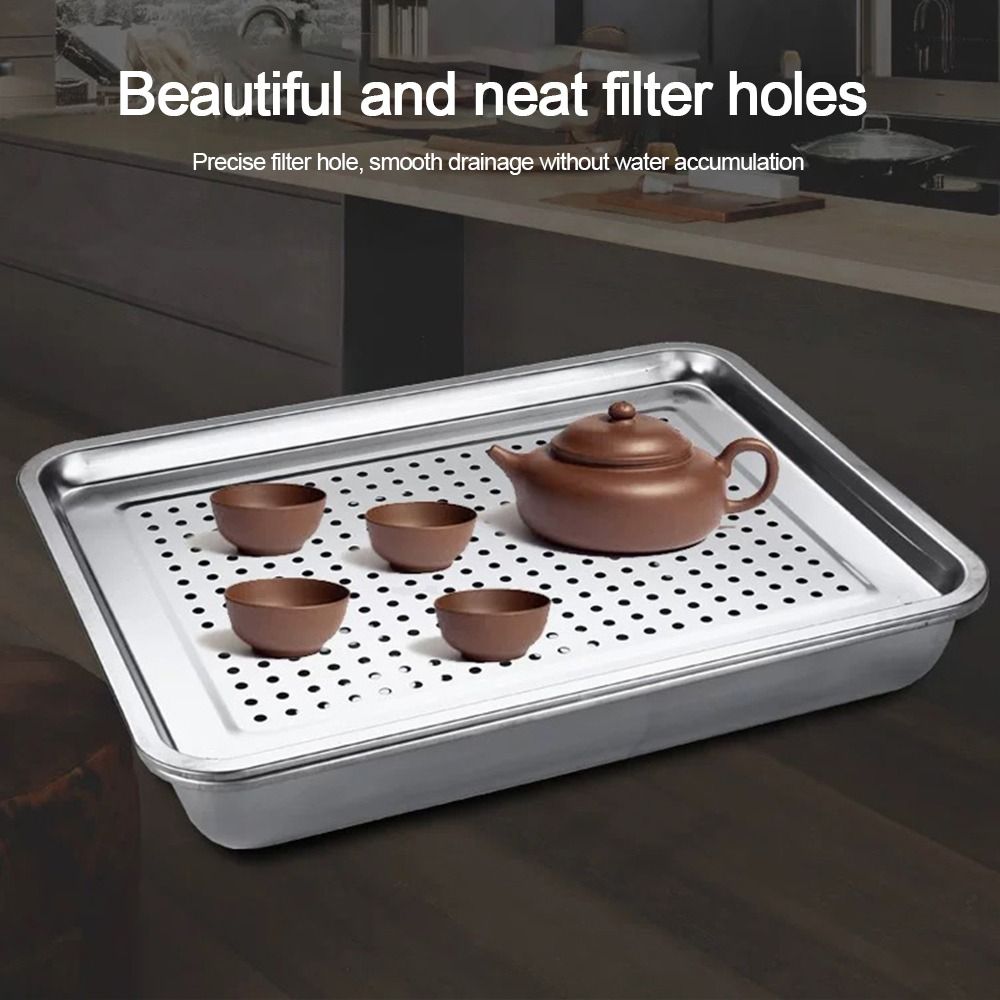 Nampan Teh Stainless Steel Bar - Bamboo Tea Tray ulasan dan harga