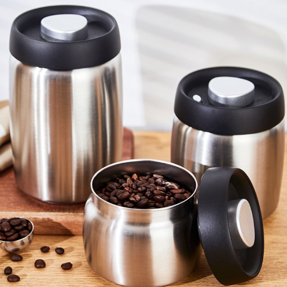 Stoples Vakum Baja Tahan Karat - Coffee Tea And Sugar Canisters ulasan dan harga