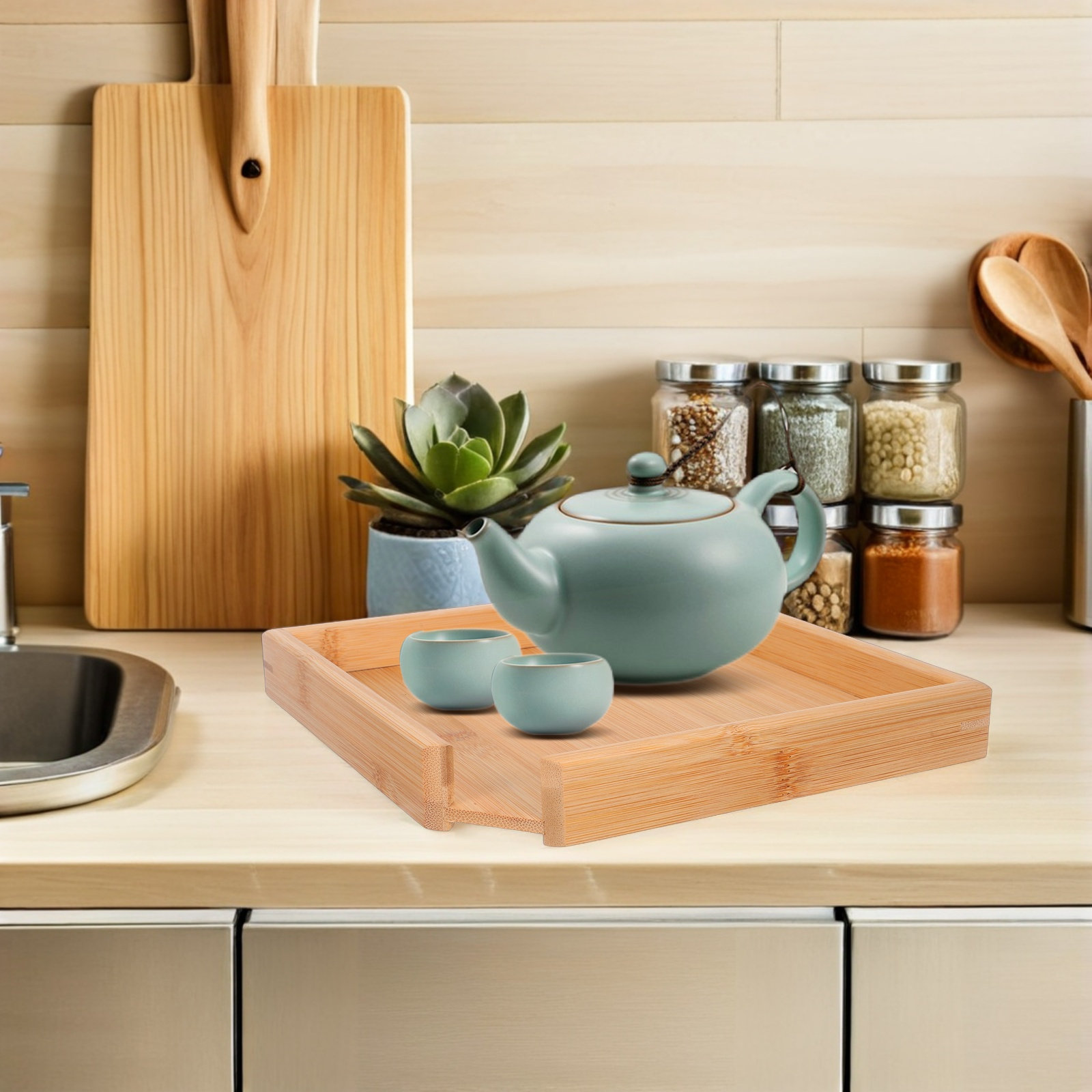 Nampan Teh Bambu Ramah Lingkun - Bamboo Tea Tray ulasan dan harga