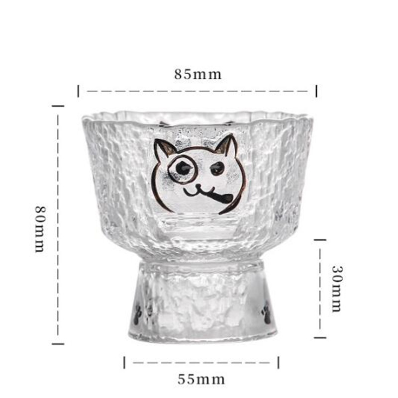 Cangkir Teh Kaca Pola Kucing L - Coffee Tea Vodka ulasan dan harga