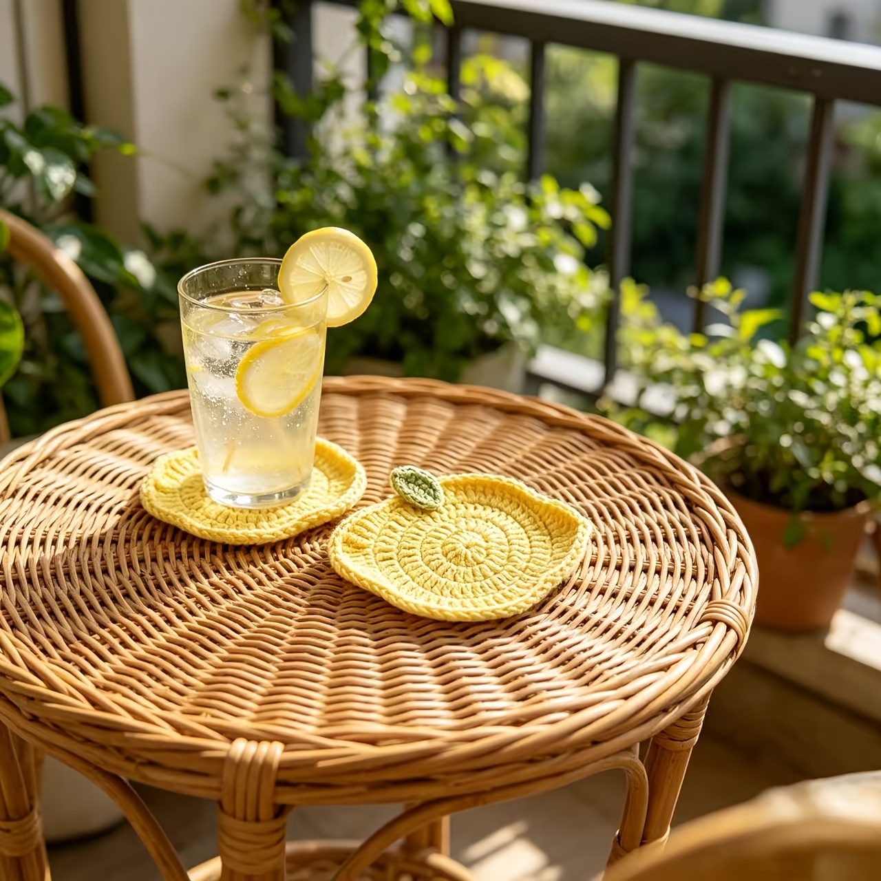 Alas Cangkir Lemon Rajutan Tan - Lemon Tea Coffee ulasan dan harga