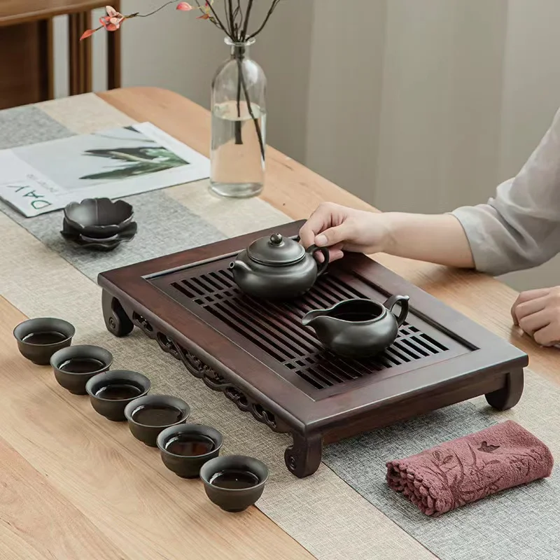 Nampan teh bambu alami Cina pe - Bamboo Tea Tray ulasan dan harga