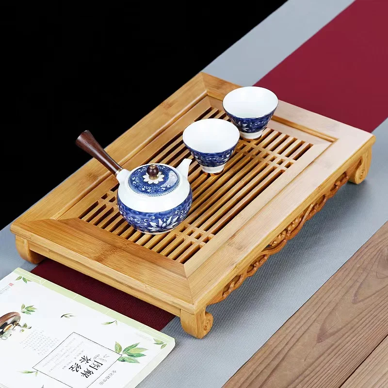 Nampan teh bambu alami Cina pe - Bamboo Tea Tray ulasan dan harga