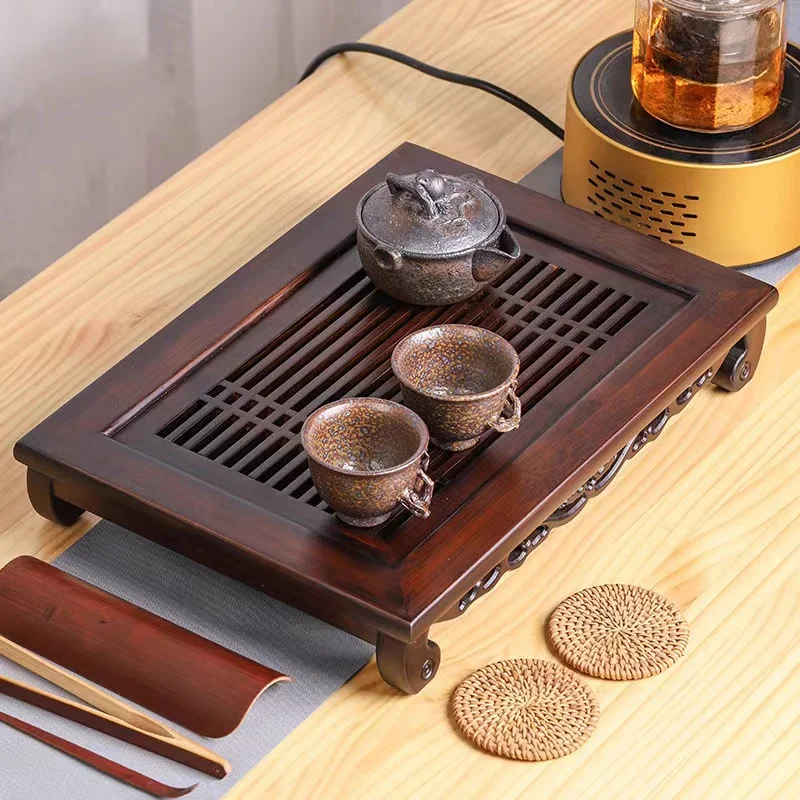 Nampan teh bambu alami Cina pe - Bamboo Tea Tray ulasan dan harga