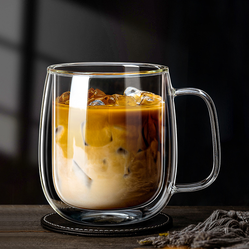 Gelas Kaca Dinding Ganda 350ML - Lemon Tea Coffee ulasan dan harga