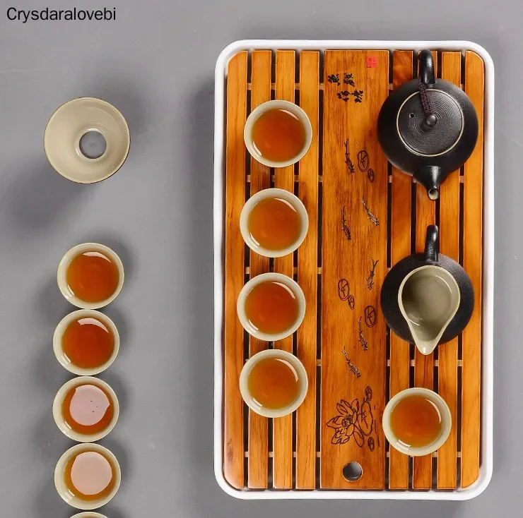 Set Teh, Nampan Teh Bambu, Mej - Bamboo Tea Tray ulasan dan harga