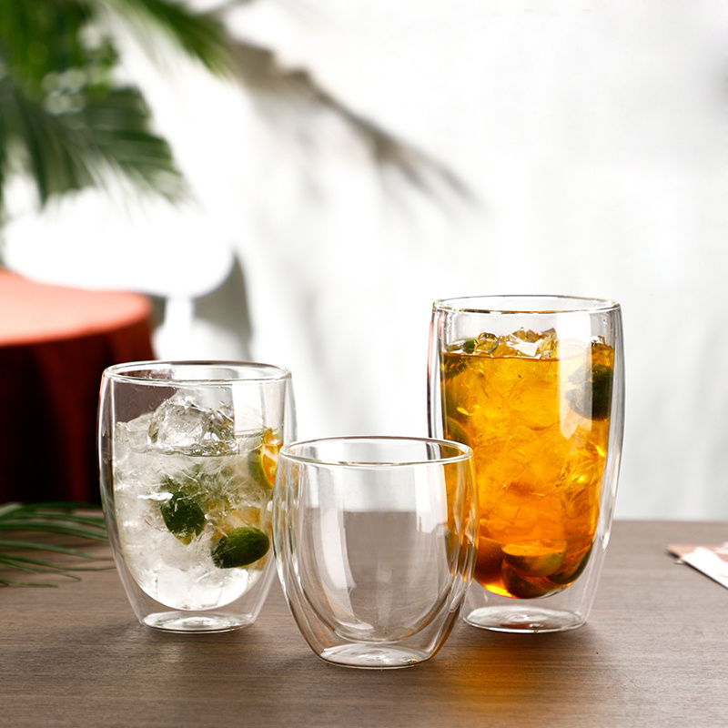 Mug Kaca Dinding Ganda Transpa - Lemon Tea Coffee ulasan dan harga