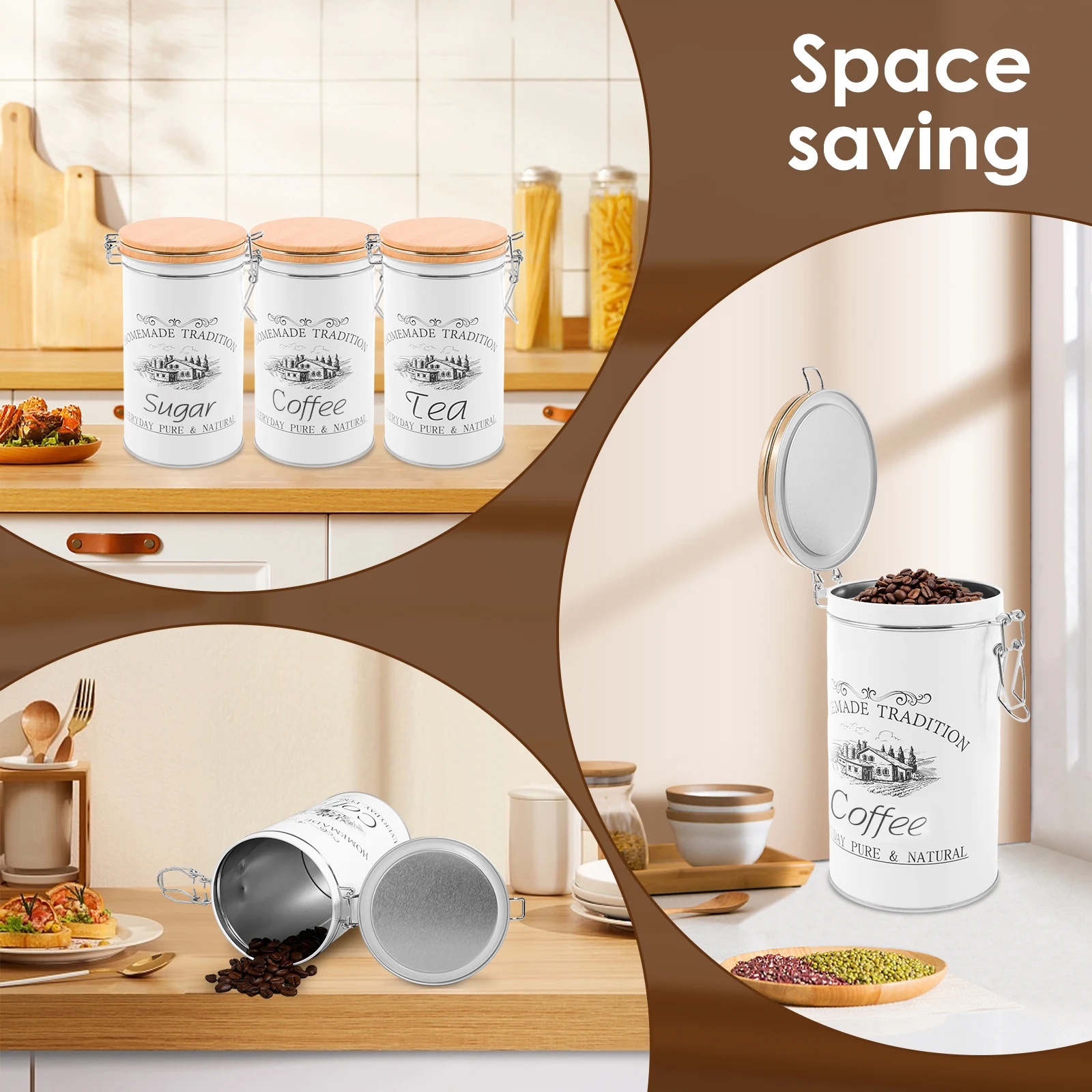 3 Buah/Set Kaleng Gula Kopi Te - Coffee Tea Sugar Canisters ulasan dan harga