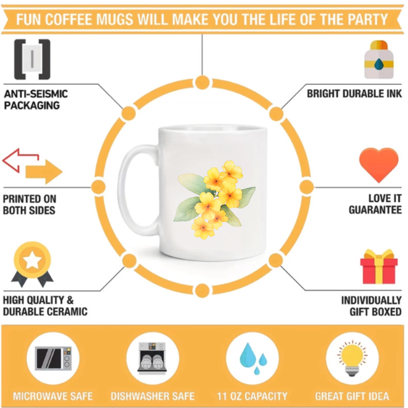 Mug keramik dengan bunga putih - Coffee Tea Break ulasan dan harga