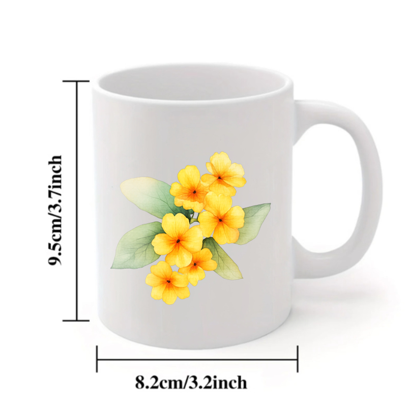 Mug keramik dengan bunga putih - Coffee Tea Break ulasan dan harga