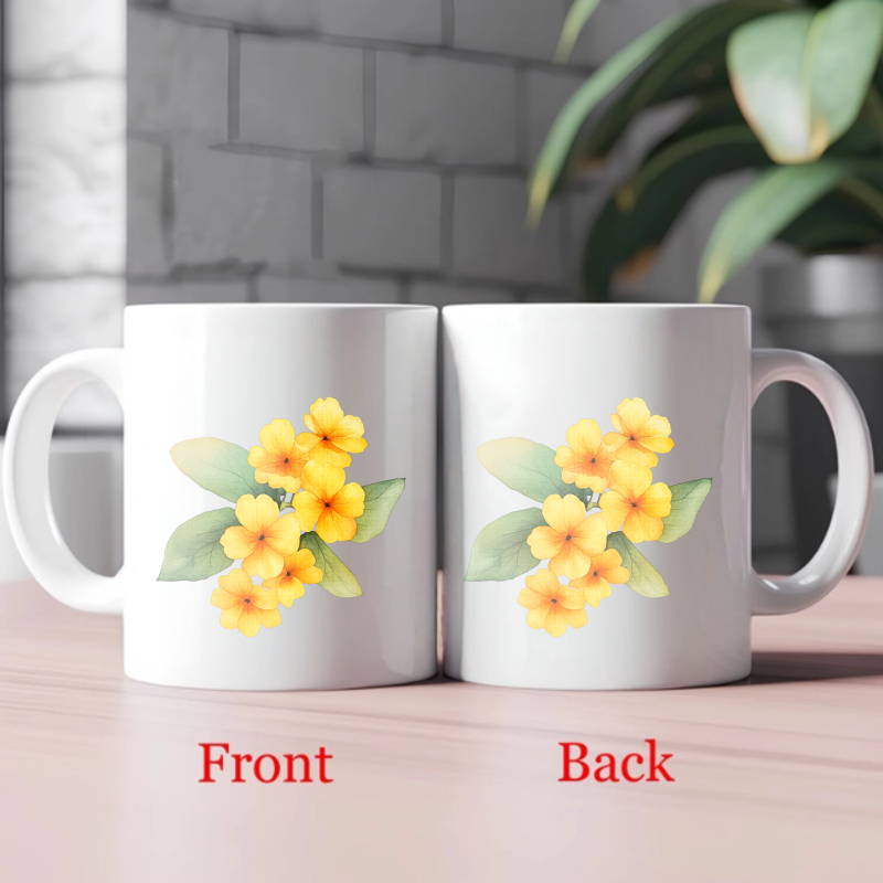 Mug keramik dengan bunga putih - Coffee Tea Break ulasan dan harga