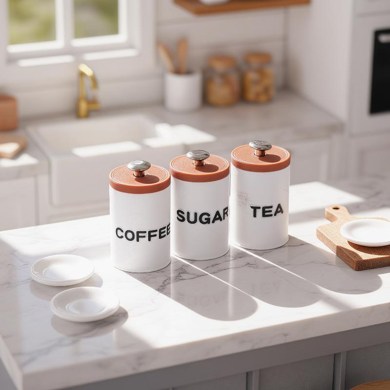 3 Buah 1/12 Wadah Penyimpanan  - Coffee Tea Sugar Canisters ulasan dan harga