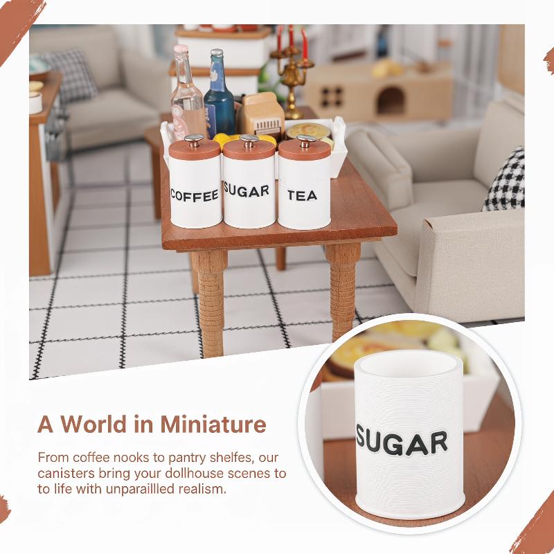 3 Buah 1/12 Wadah Penyimpanan  - Coffee Tea Sugar Canisters ulasan dan harga
